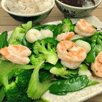Best D4. Steamed Shrimp and Scallop with Green Triple Delight Healthy in Waterloo, IA